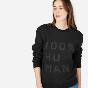 Everlane black 100% Human sweatshirt XXS XS  100% cotton